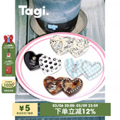 Tagi.怦怦爱心钻石多色拼接可爱头饰边夹醋酸刘海发夹