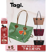 Tagi. 让人开心 爱心尼龙大容量防水托特包单肩包通勤包