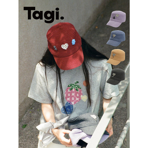 Tagi.爱心波点马术帽夏季新款