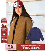 Tagi.哈哈爆米花刺绣宽松保暖棉服外套秋冬飞行员棒球夹克