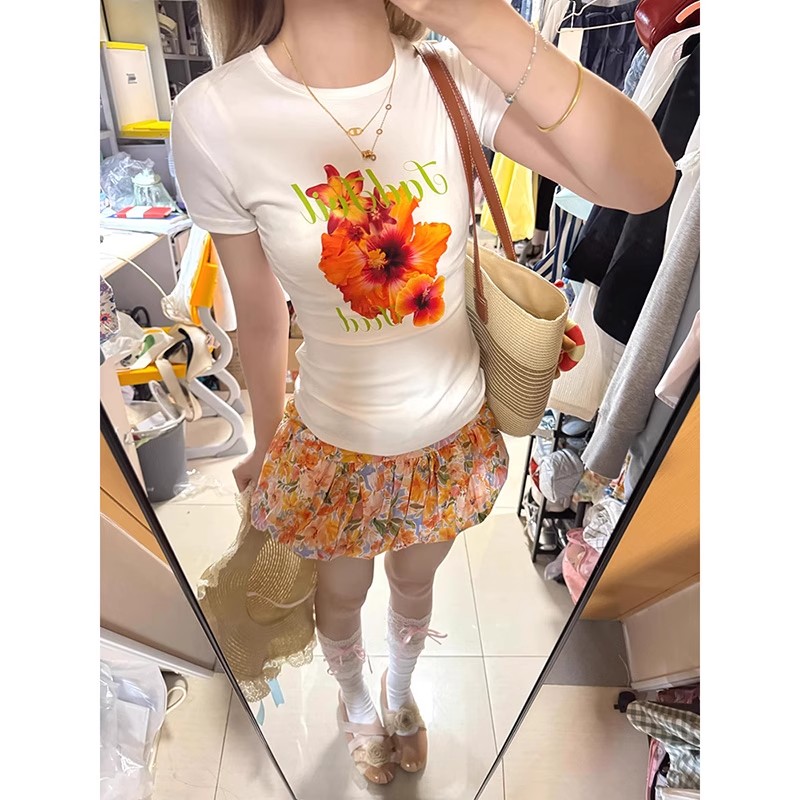【送运费险】辣妹短款正肩短袖t