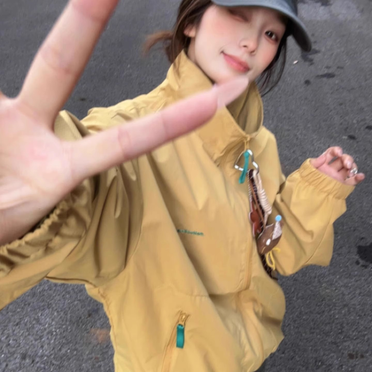 美式复古立领冲锋衣外套女秋季小个子百搭宽松休闲女款夹克上衣潮