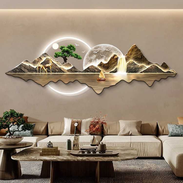背有靠山新中式客厅山水装饰画｜