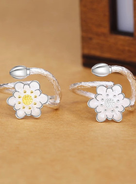 创意荷花造型戒指 女款潮流韩国外贸开口文艺指环厂家厂家