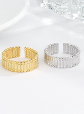 新品日韩时尚简约齿轮戒指女几何不规则ins时髦洋气小众设计同款