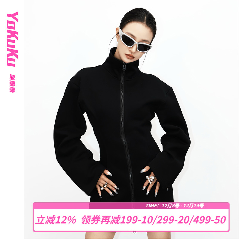 哟酷酷秋冬季酷飒风连衣裙女