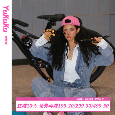 哟酷酷 秋冬季小众设计感牛仔裤女宽松气质辣妹街头个性连体衣女