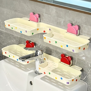 多巴胺吸盘水龙头置物架漱口台洗手台免打孔强力壁挂式收纳整理架