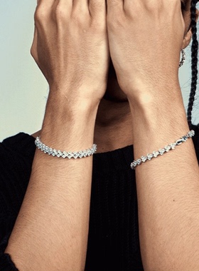 LUCKJAY欧美嘻哈超闪镶满钻手链