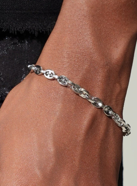 LUCKJAY GU-LINK钛钢男士链式手链简约潮流嘻哈极简风高级感手链