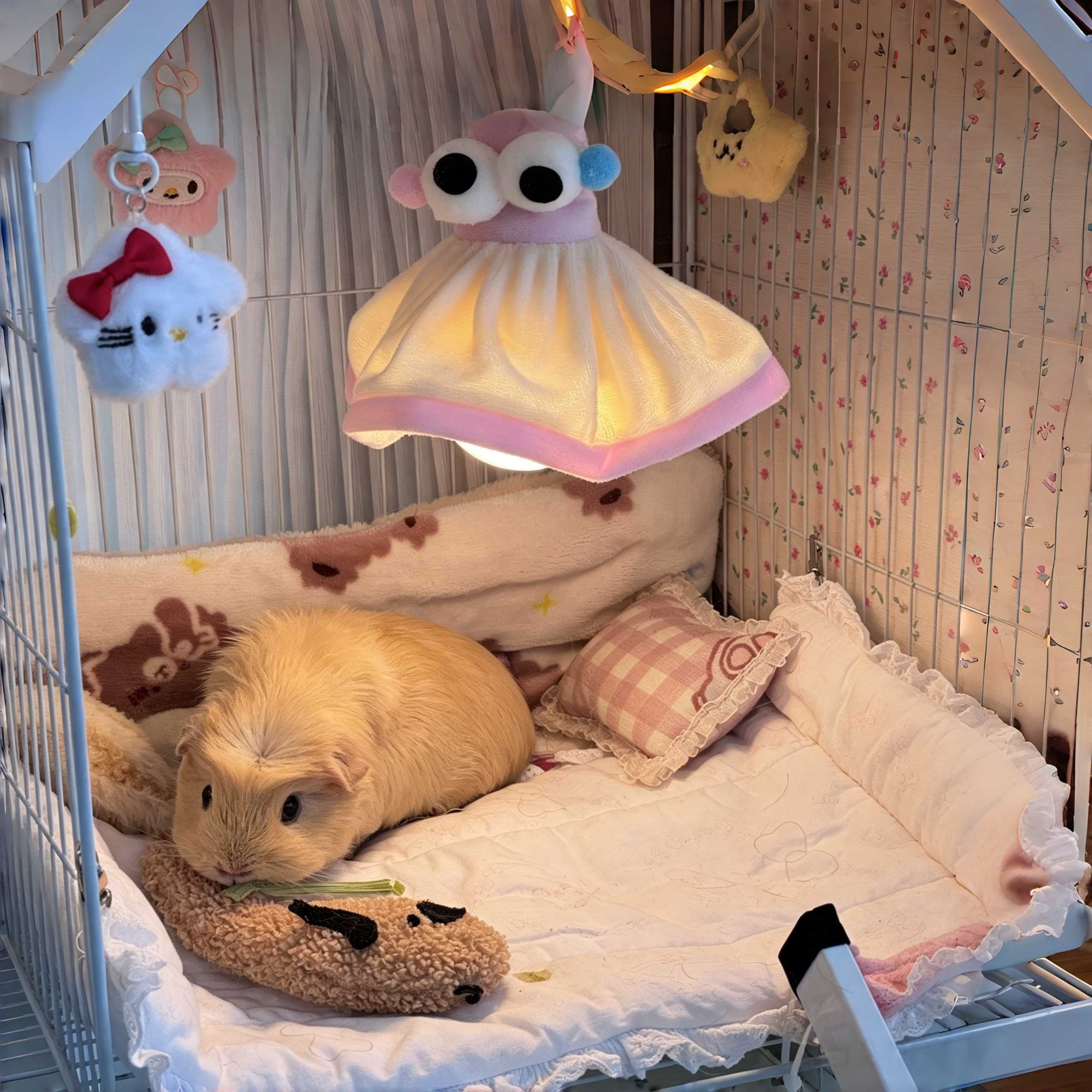荷兰猪笼子装饰小夜灯豚鼠笼内