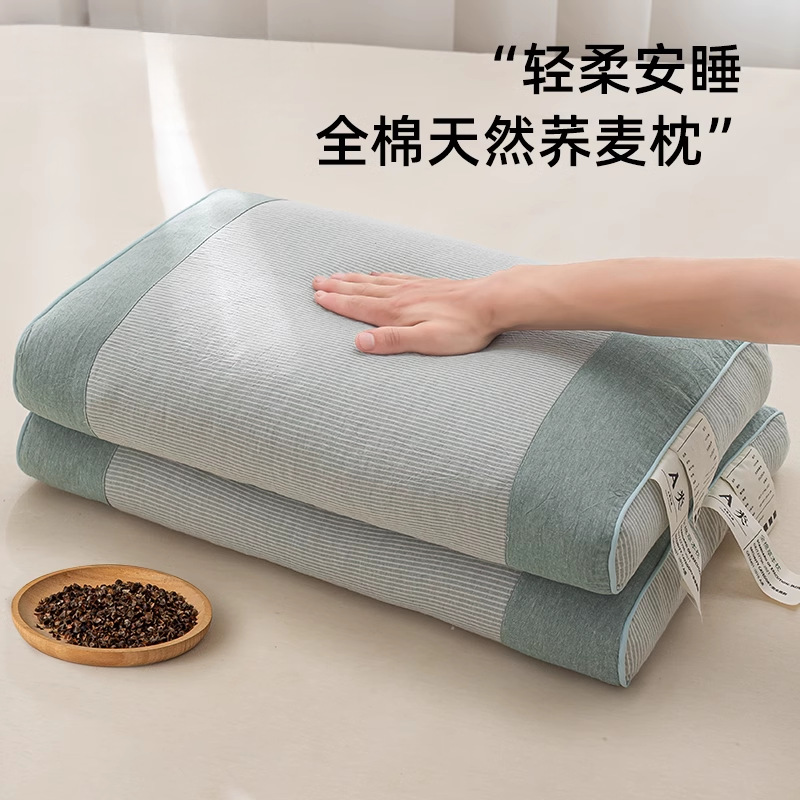 全荞麦壳枕头护颈椎助睡眠专用睡觉枕芯成人夏季护颈枕家用一对装