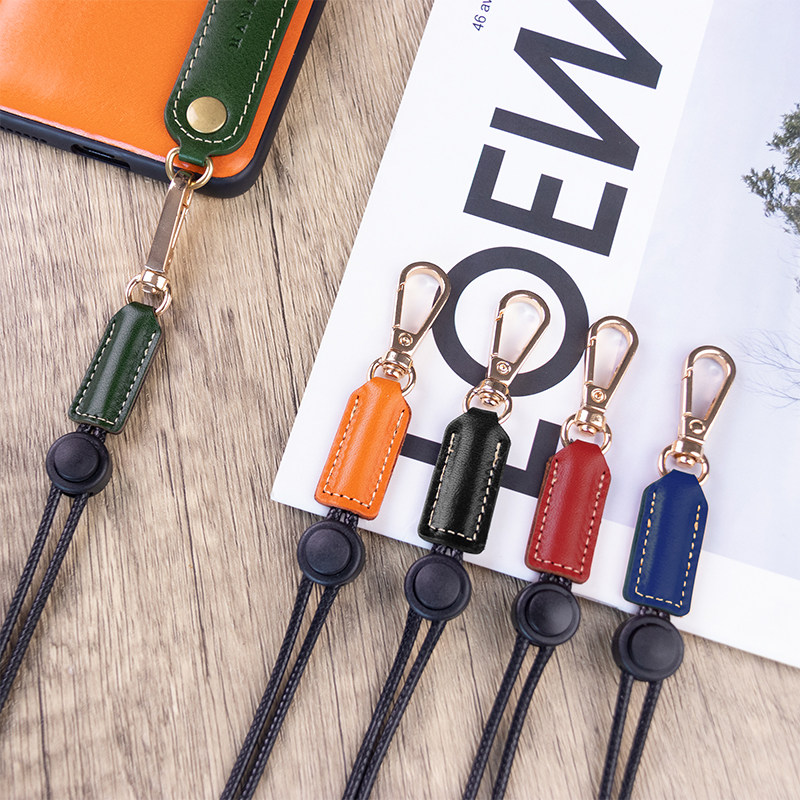 长款手机挂绳真皮高端挂脖防摔