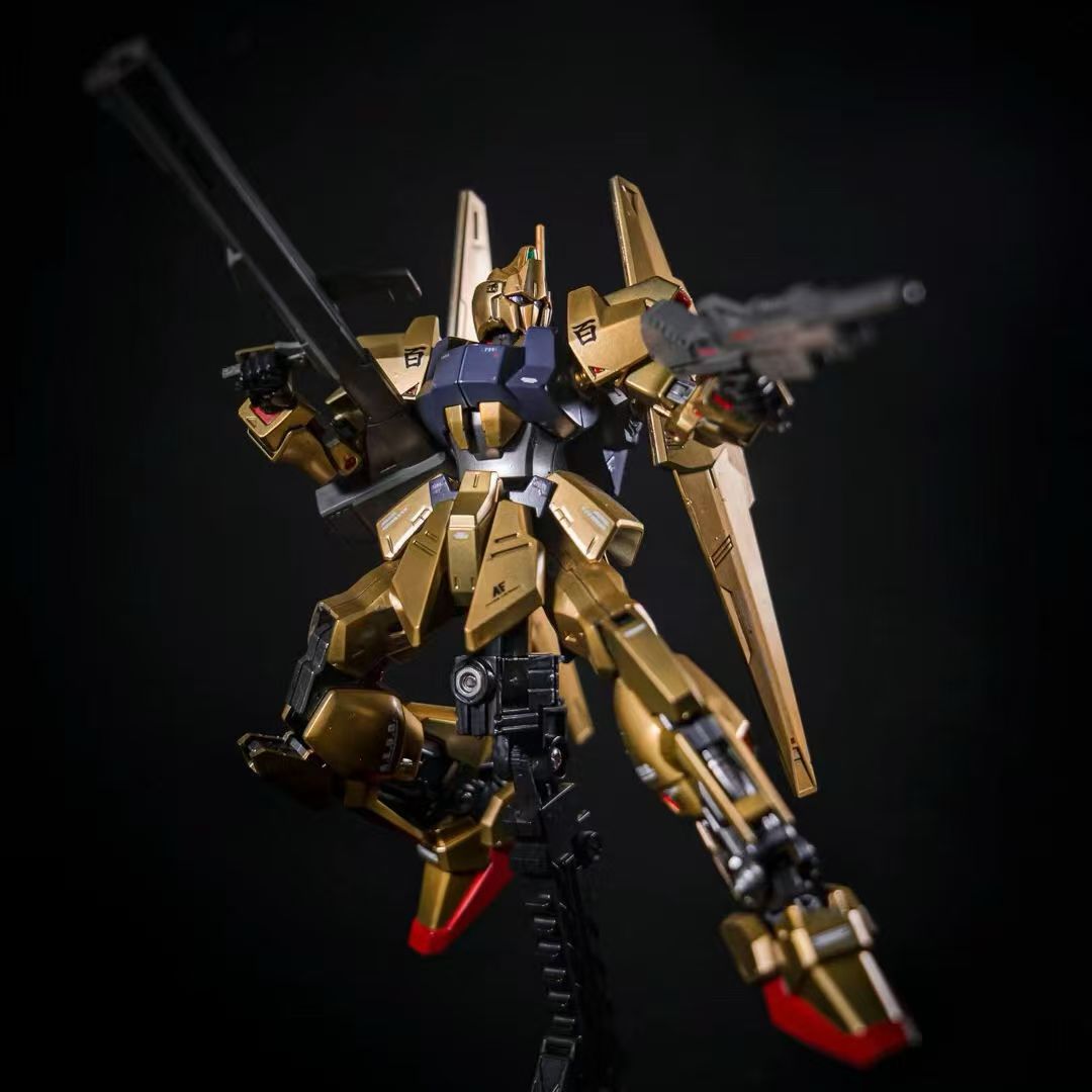 集模社 HG 1/144  金色电镀版 新生百式 夏亚机 拼装模型送水贴