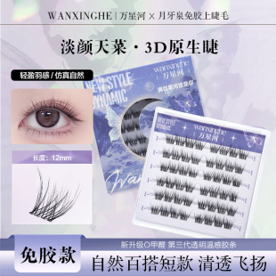 无梗免胶月牙泉假睫毛新品分段式凌乱空气感上睫毛单簇新手免卸