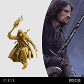 指环王 阿拉贡 甘道夫 金霹 64小人偶模型手办1 43微缩白模