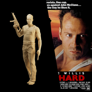 【虎胆龙威】布鲁斯威利斯 硬汉 1/64:人偶微缩车模场景 35模型