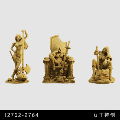 【女王神剑】红发索尼娅美漫1/64小人偶模型手办1:43比例微缩白模