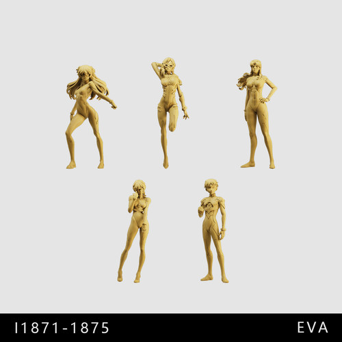 【EVA】明日香 绫波丽 碇真嗣 1/64小人偶模型手办1:43微缩白模