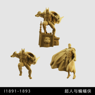 【DC】超人 蝙蝠侠 超级英雄 1/64小人偶模型手办1:43微缩白模