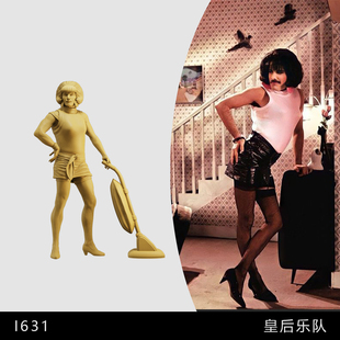 【皇后乐队】弗雷迪·默丘里 龅牙叔女装 1/64模型手办1比43白模