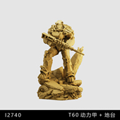 辐射 钢铁兄弟T 60动力甲1 64小人偶模型手办1 43比例微缩白模