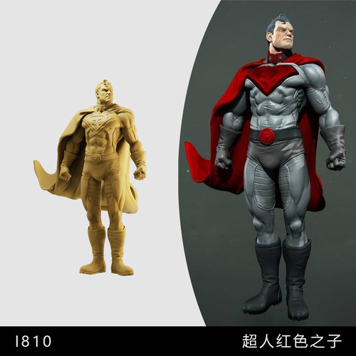 【超人】红色之子 平行宇宙 DC 1/64模型手办1比43白模