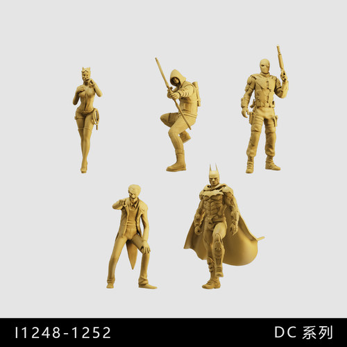 【DC】蝙蝠侠 猫女 小丑 绿箭侠 1/64小人偶模型手办1:43微缩白模