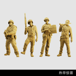 【热带惊雷】柯克奇诺 杰夫 凯文1/64小人偶模型手办1:43微缩白模