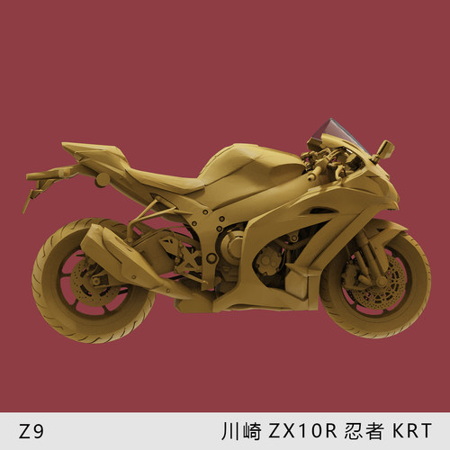 【川崎ZX10R】忍者KRT版本 1/64摩托车模型手办1:43微缩沙盘白模