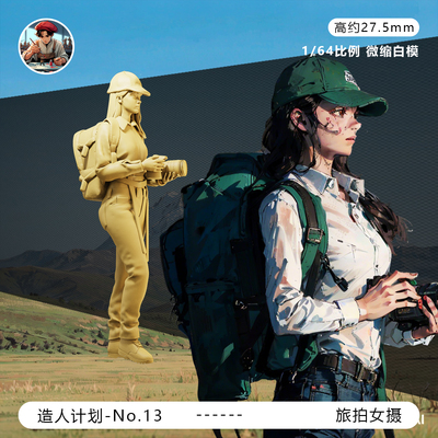 【旅拍女摄】川西自驾游 风光摄影 1/64比例微缩小人偶手办白模型
