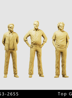 【Top Gear】三贱客 主持人 1/64小人偶模型手办1:43比例微缩白模