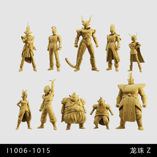 【龙珠Z】界王神 排骨饭 邪念波 1/64小人偶模型手办1:43微缩白模