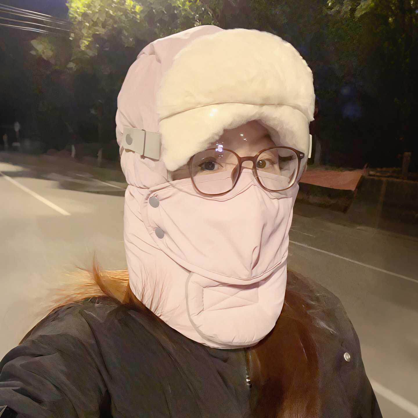 骑行帽子女款冬季防风防寒保暖加厚护脸护颈一体吹不翻面罩雷锋帽