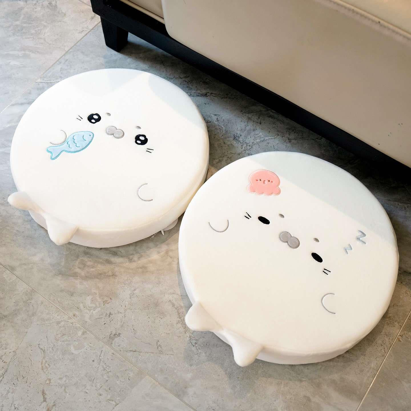 冬季卡通动物圆形蒲团坐垫可爱萌椅垫