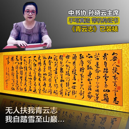 《青云志》书协主席孙晓云书法手写真迹书房办公室挂字画裱好卷轴
