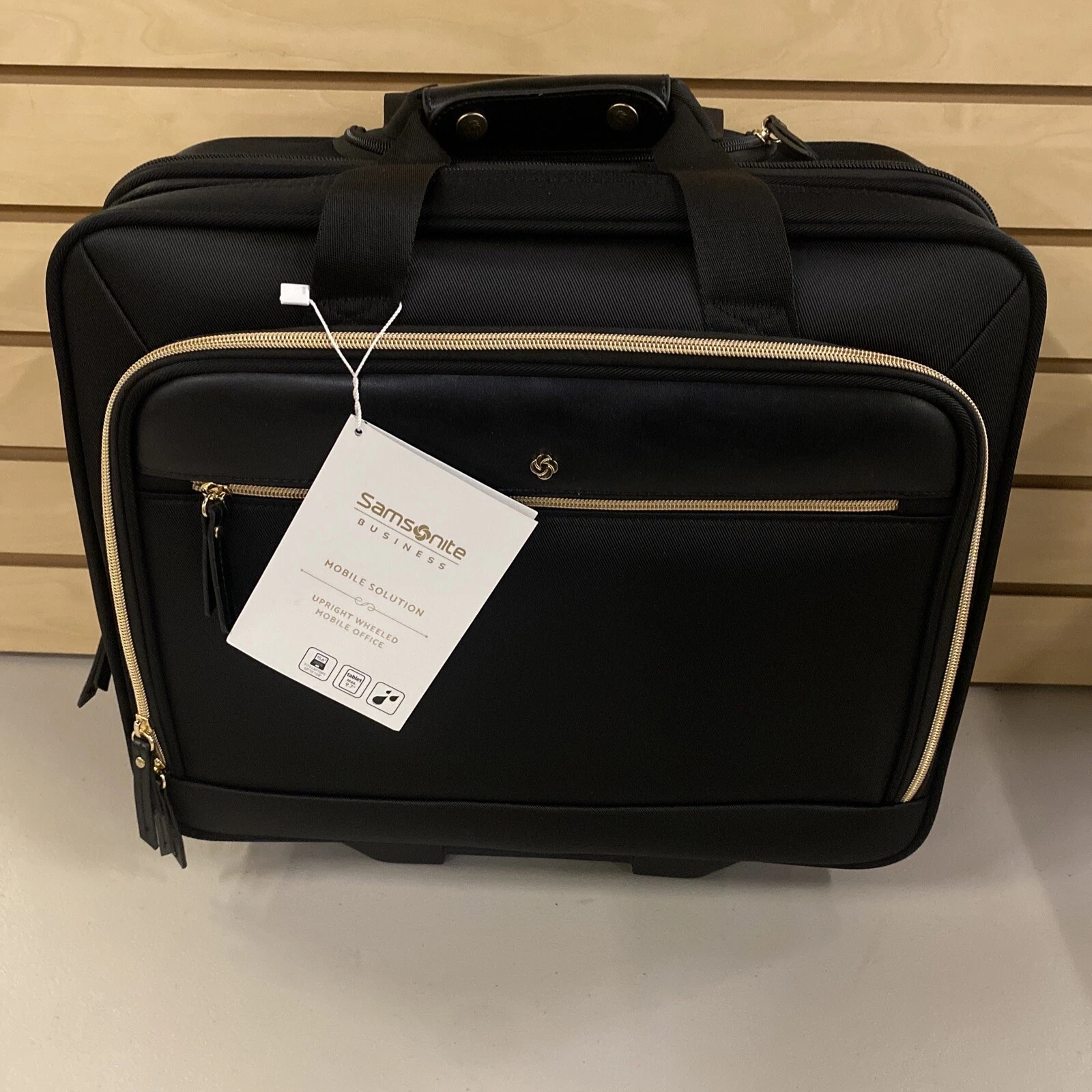 美国代购Samsonite新秀丽黑色拉杆包防尼龙登机行李箱商务公文包
