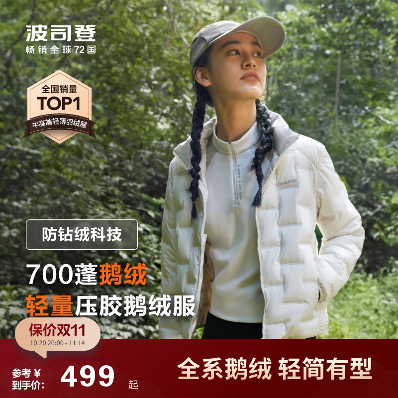 90鹅绒短款保暖羽绒服波司登女