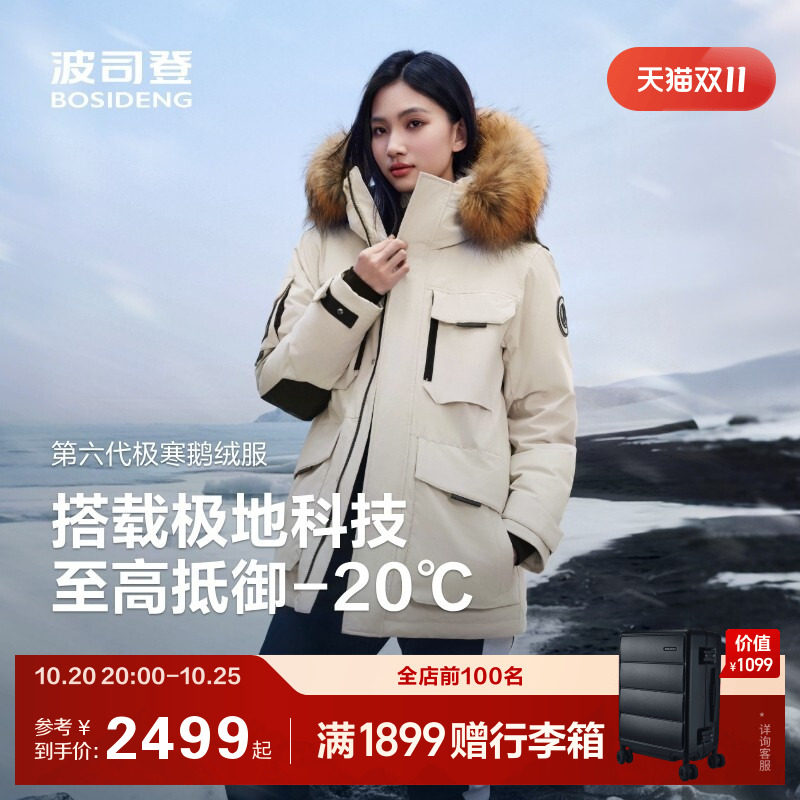 极寒工装户外通勤毛领90鹅绒