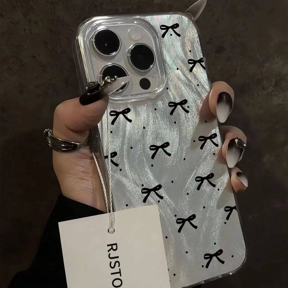 小众ins波点蝴蝶结适用苹果15promax手机壳iphone1