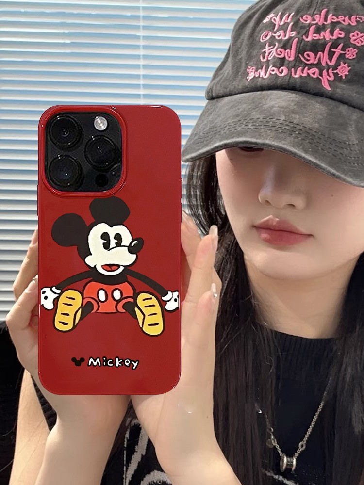ins美式复古米奇适用15苹果14ProMax手机壳iPhone12全包14新款12Pro软13Promax防摔xr保护套xs可爱甜酷潮16