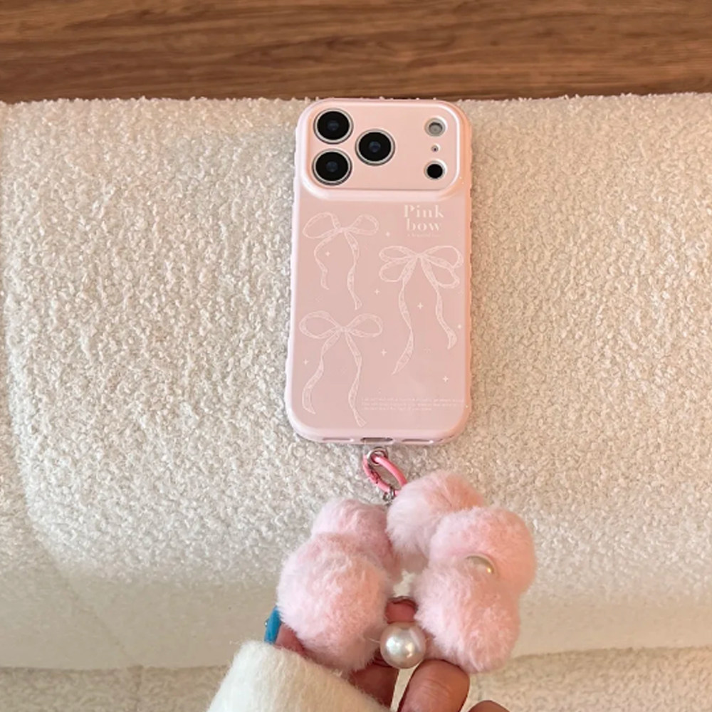 粉色蕾丝蝴蝶结适用苹果17promax手机壳iphone16pro新款15女款14小众少女心挂链13防摔12软壳17保护套日韩风
