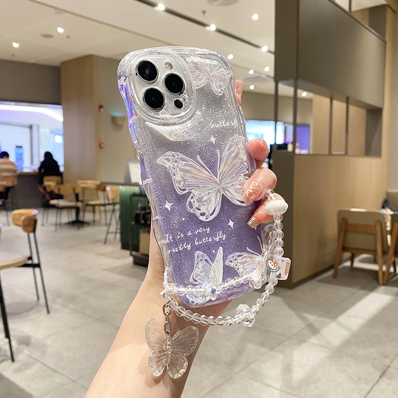 适用苹果14promax手机壳iphone13高级感13mini渐变11por蝴蝶xr闪粉8plus个性7创意xsmax网红6sp女生se2新款12-封面