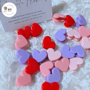 新款爱心花艺卡片夹diy材料回形针书签别针鲜花花束便签塑料夹子