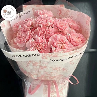 新款午后红茶包装纸网红鲜花欧式复古印花牛皮纸花束花店包花纸