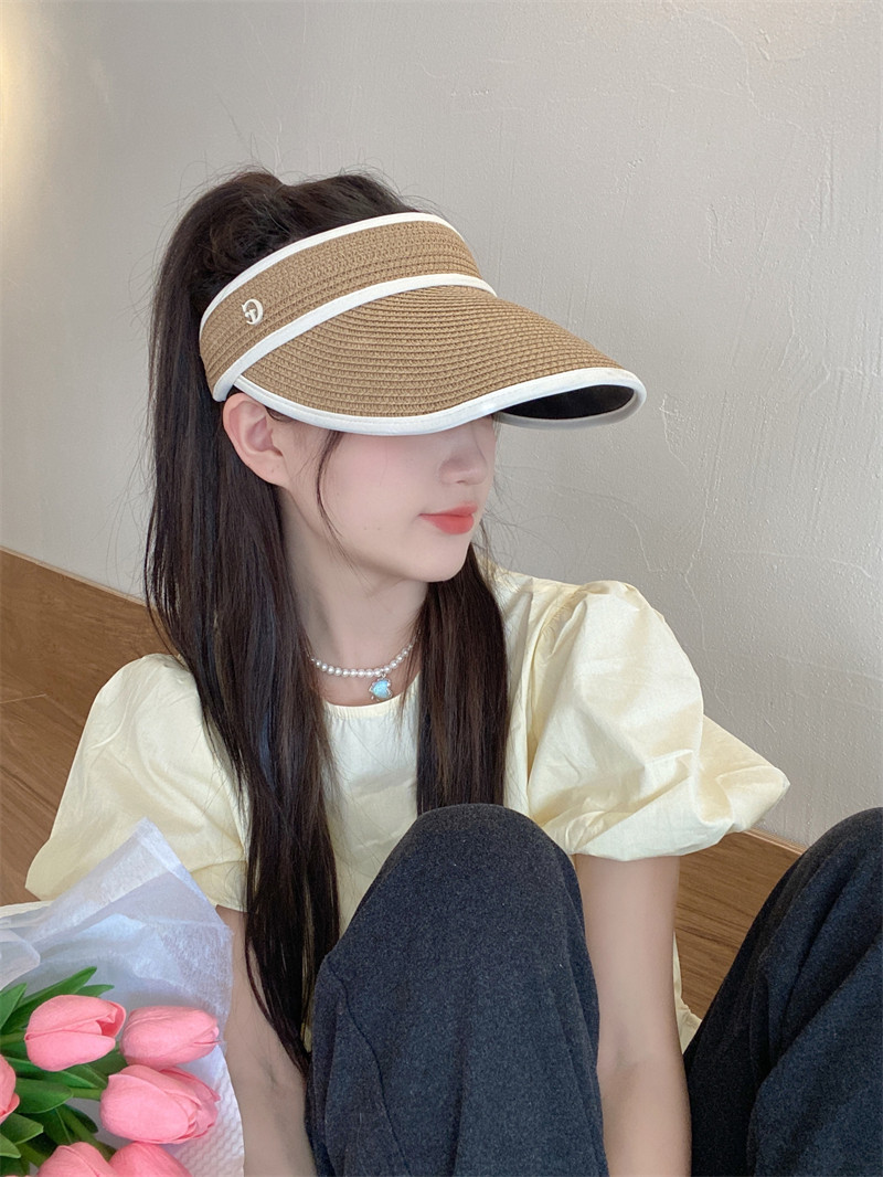 骑车防晒遮阳发箍太阳帽草帽夏季