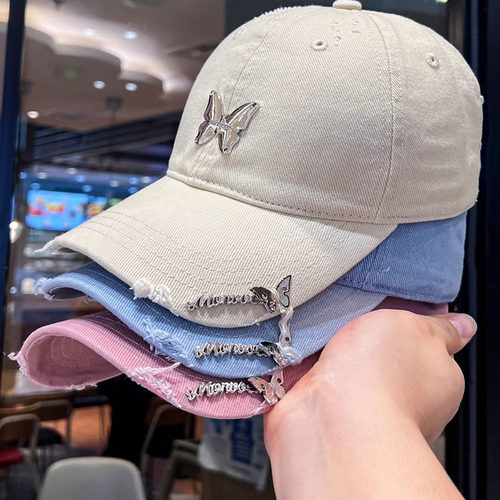 2026新款复古做旧金属蝴蝶鸭舌帽