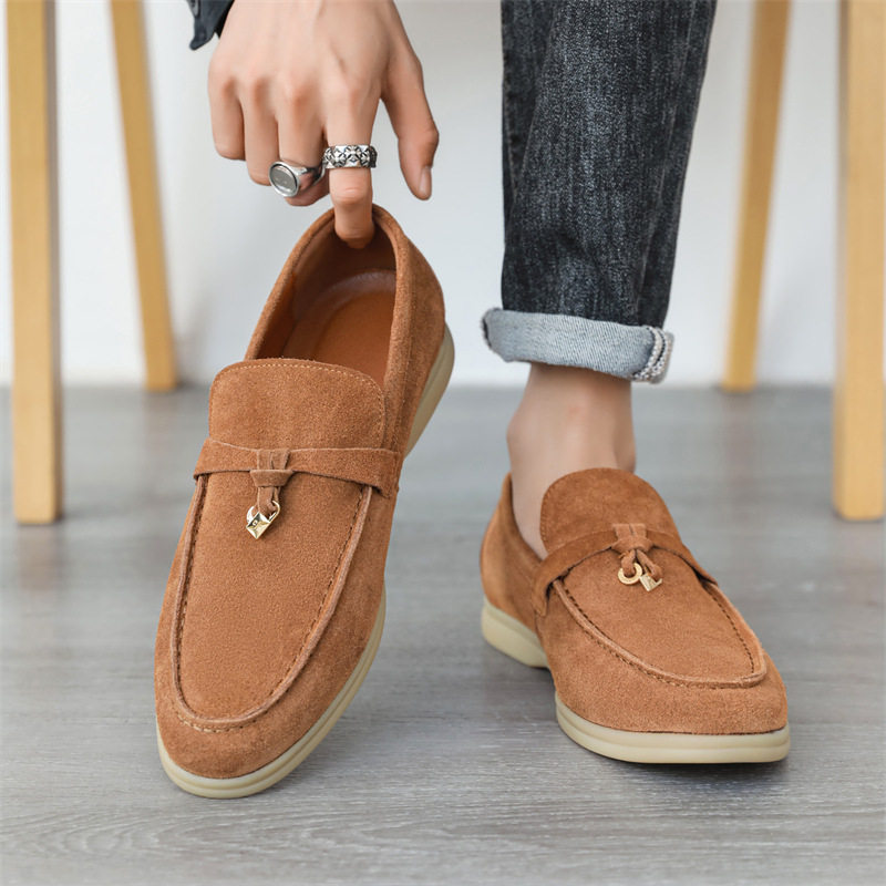 fashion men shoes man footwear新款豆豆鞋男士乐福英伦风流苏一
