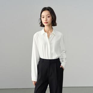 伯德小姐白色职业衬衫女秋冬面试正装通勤雪纺上衣小个子内搭衬衣