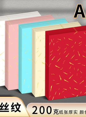 200克金丝纹封面纸皮纹纸A4高档标书装订封皮纸手工彩色硬卡纸